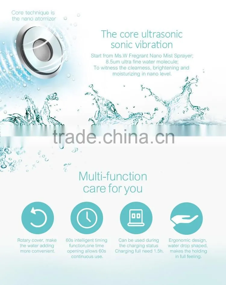 Rechargeable electric facial mist sprayer/nano mister