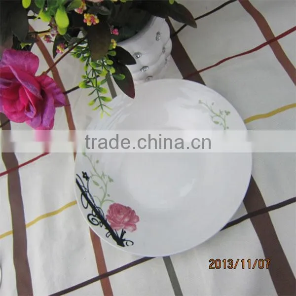 round soup porcelain plate,fine porcelain dinner plate,fruits porcelain plate