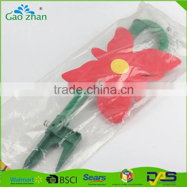 Flower shape 360 round watered inserted plastic garden irrigation sprinkler