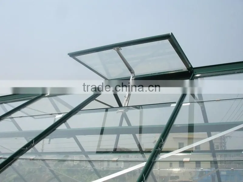 Aluminium spring clips dark green glass greenhouse HX78125G-1