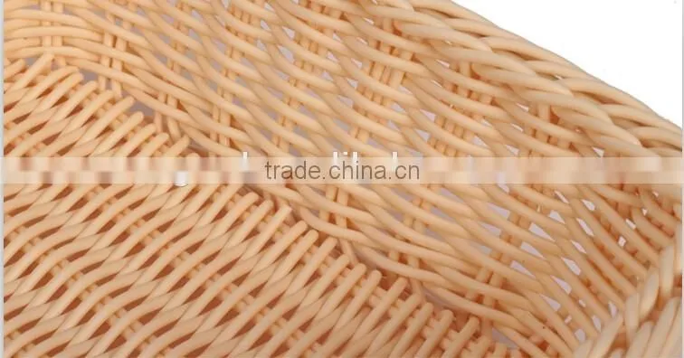 handmade woven plastic rattan bread basket