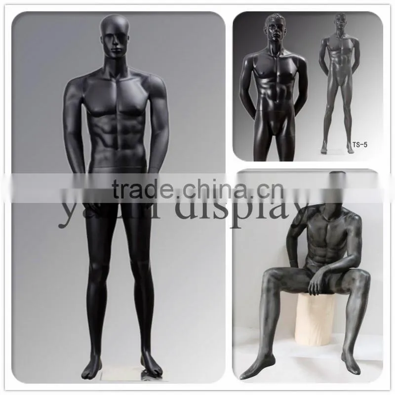 Fiberglass abstract full body black male mannequin for sale