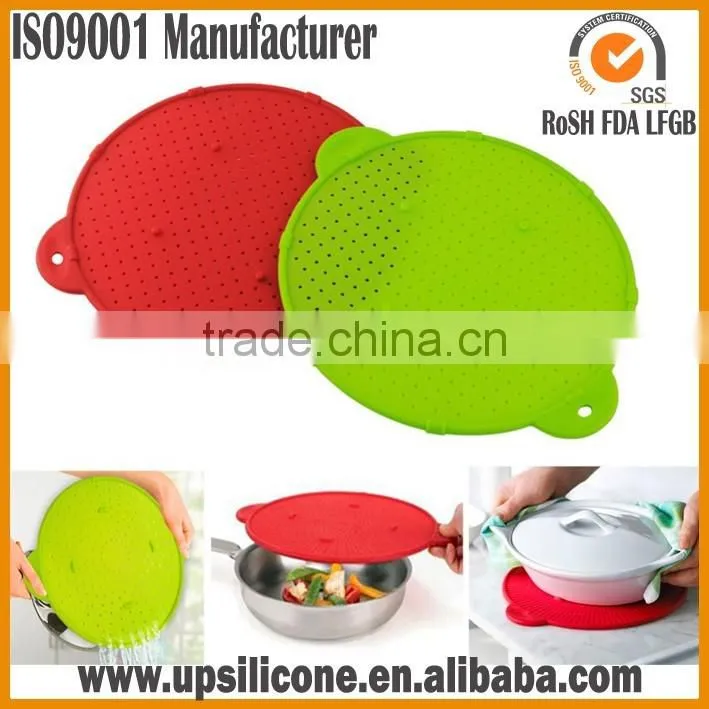 food grade multi-fuction 3 in 1 silione cooking splatter guards/splatter screen