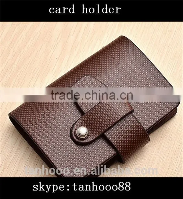 OEM promotional unique gift leather credit card holders ,fashion&foldable&square wholesale leather gift card holders