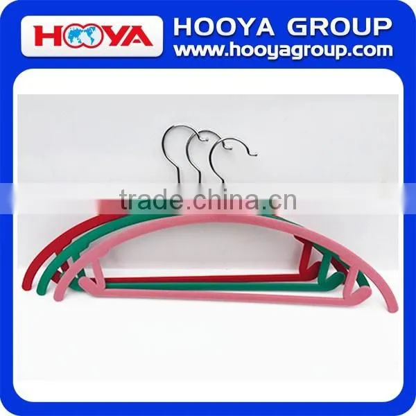 46*23CM 5pcs/set Camber Shape Velvet Flocking Clothes Hanger as Customized Colour