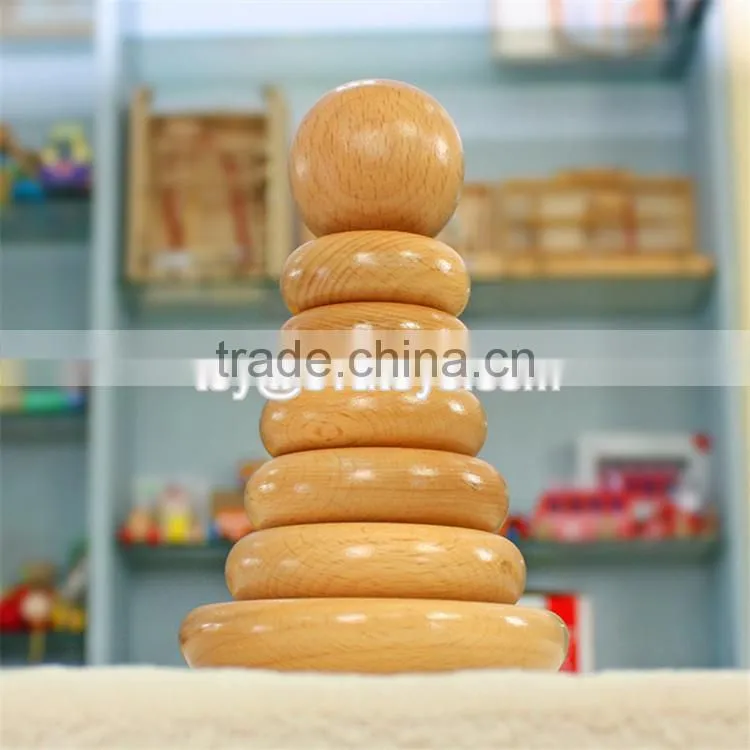Creative educational baby stacking ring toys wooden block stacking games for kids W13D120