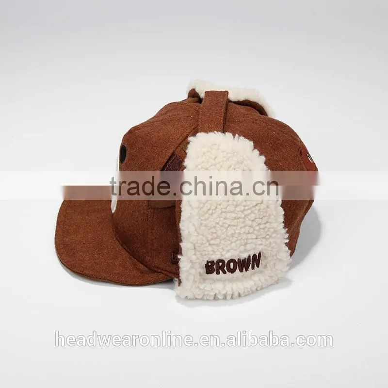 Winter Woolen Bear Style Baby Earflap Cap