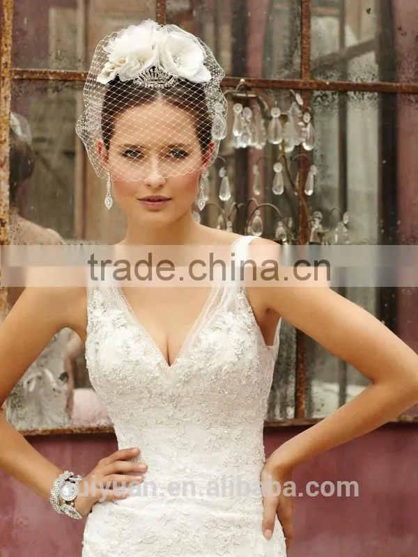 sexy deep v neck strap lace mermaid personalized wedding apparel