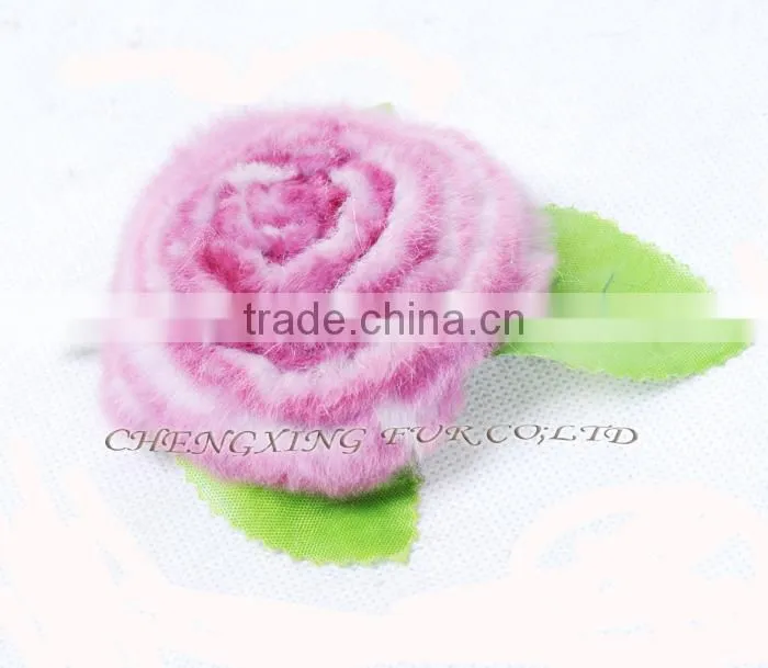 CX-A-33 High Quality Genuine Rex Fur Flower Decoration Brooches Pin