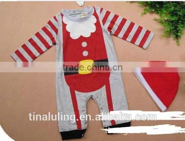 2015 new winter children christmas clothing baby rompers kids jumpsuits