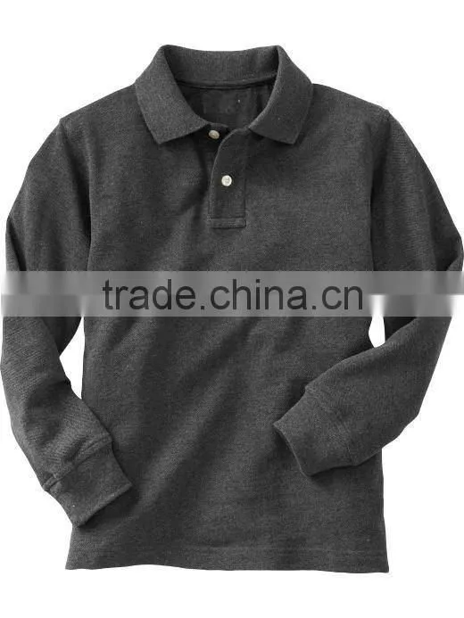 Blank white long sleeve polo shirt for Boys
