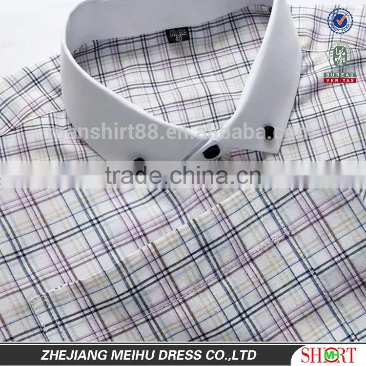 2017 hig quality non iron contrast color oxford men new model shirt