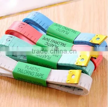 Promotional cheap 150cm colorful plastic tape measure