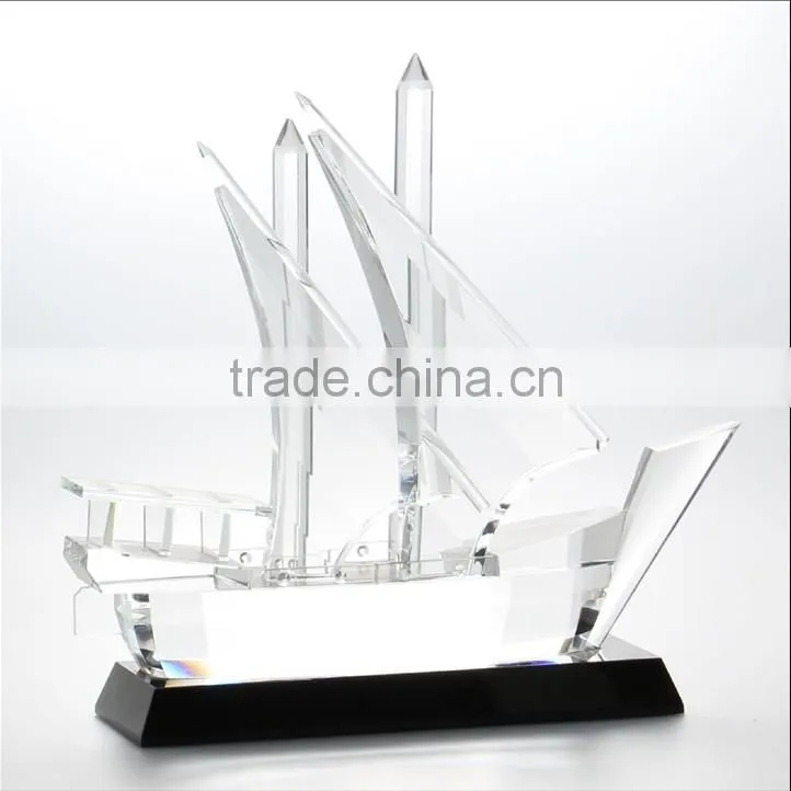 Noble Customized Made Crystal aircraft model for led base With Logo and Text Engraved Free