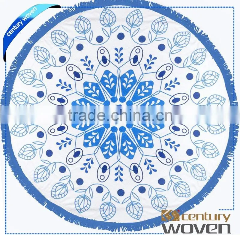 Stock Round Beach Towel with tassel cheap turkish beach towel with low price
