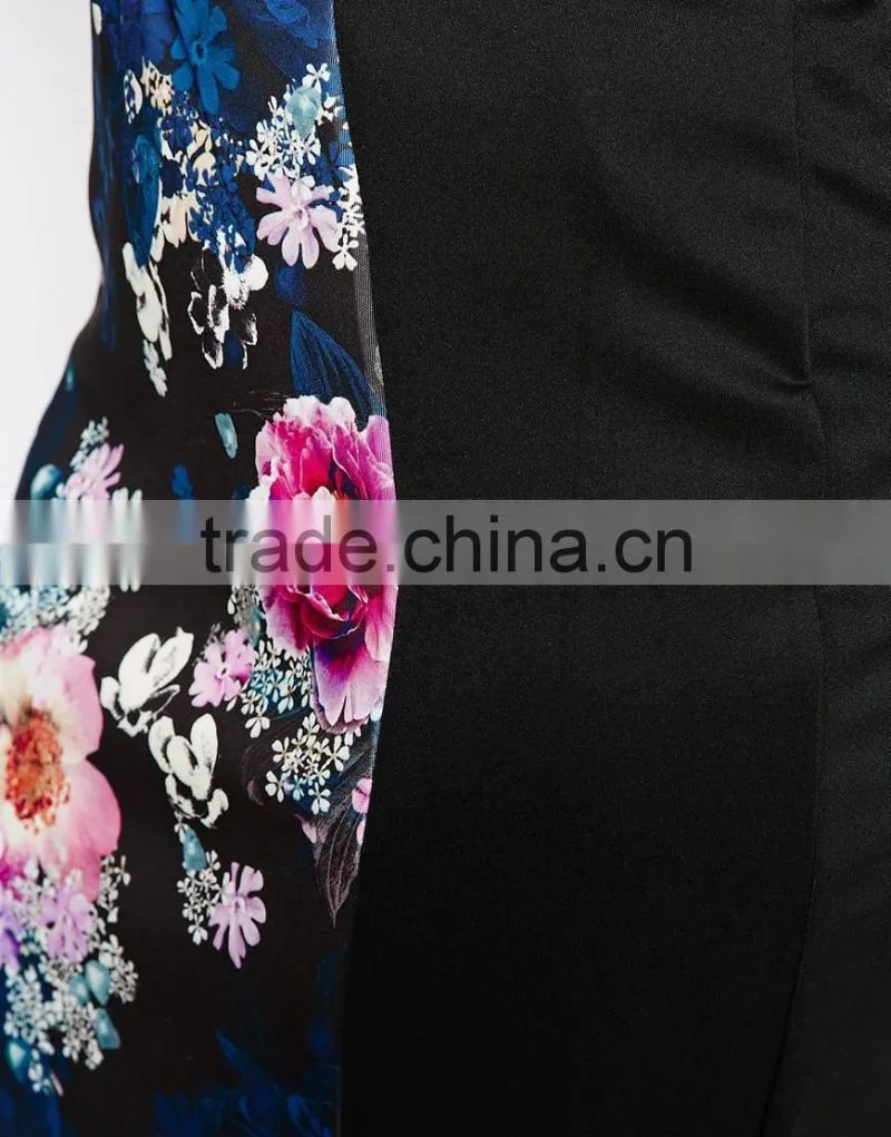hot selling plus size high-waisted pencil skirt printed pink clove panelled lady skirt