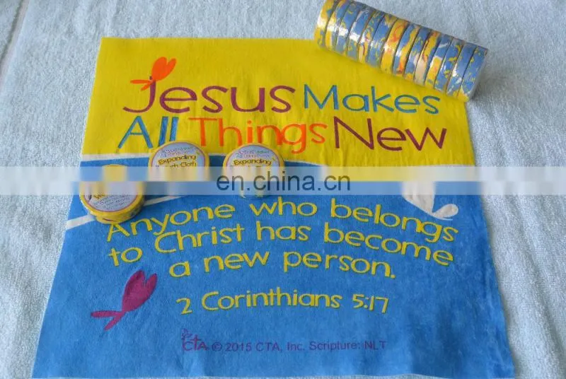 Non-woven custom shaped compressed tissue/magic towel/coin tissue