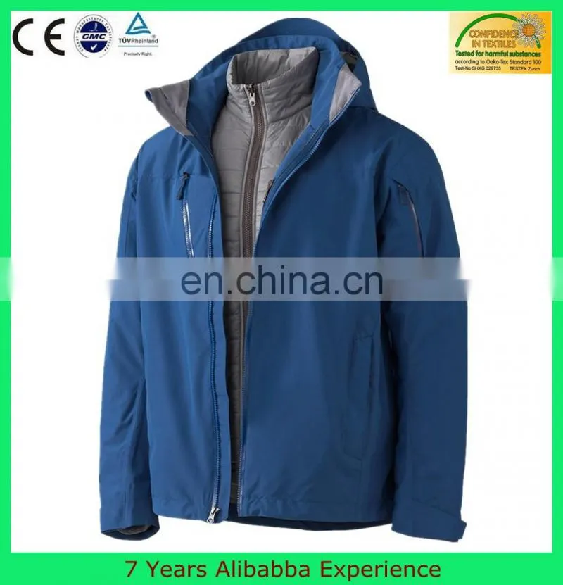 New men outdoor adventure waterproof winter 3 in 1 jacket - 7 Years Alibaba Experience