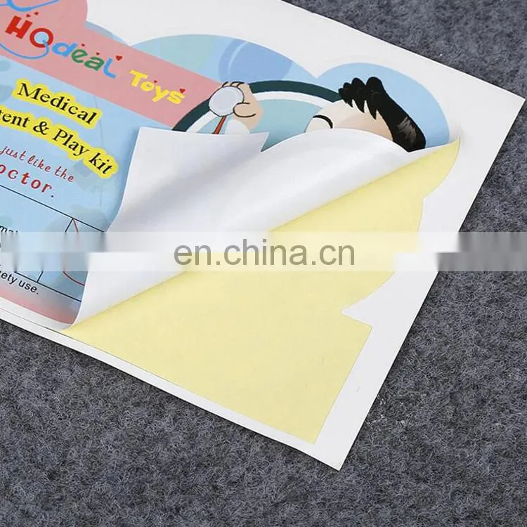 Wholesale customized colorful printing piece cut paper self adhesive stickers for hospital medical label