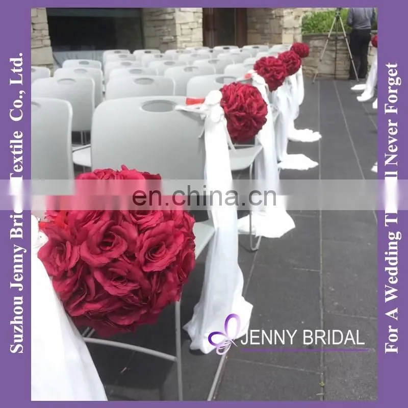 C411A white chiffon or ice silk fabric wedding belts and sashes