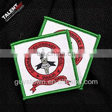 custom woven school logo badge patch for uniform garment