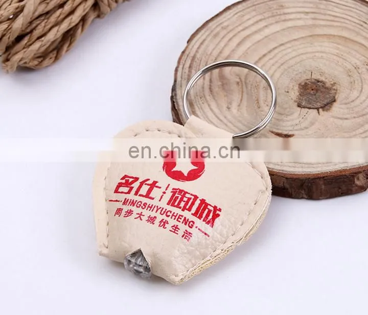 custom brand logo PU leather keychain with led light imitation fake leather led QR keychain cheap promotional gifts 2017