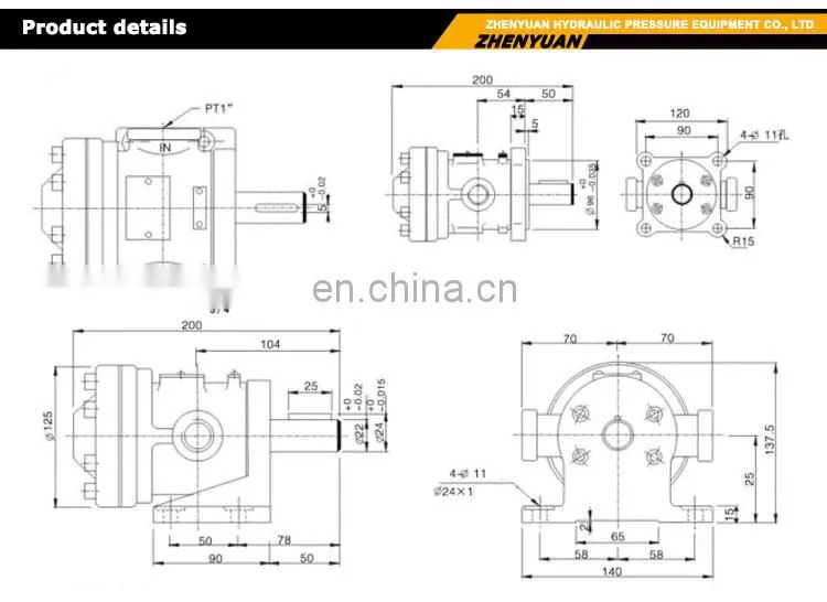 Custom 50T-26-F-R logos gear pump hydraulic