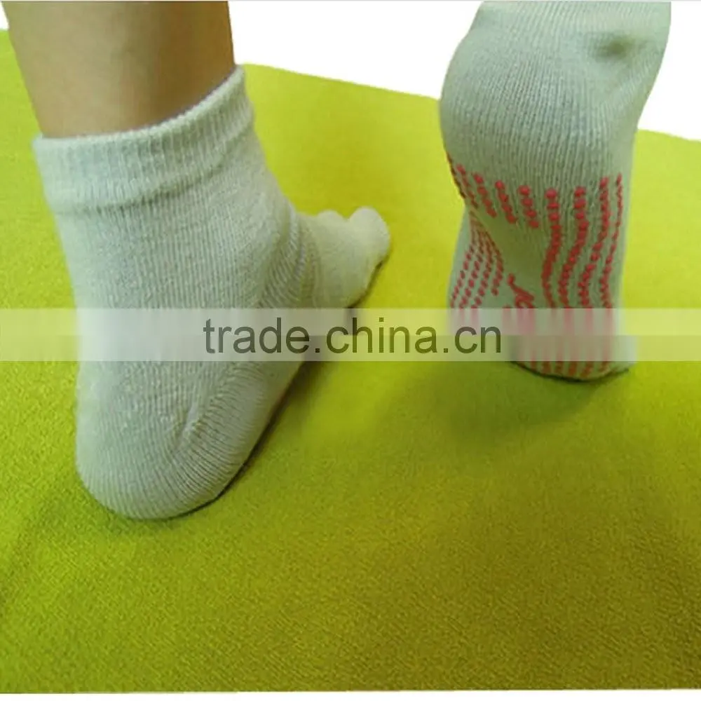 Men's/Women's Unisex Green Grippers/Trampoline Crew Yoga Toesocks 5 Five Fingers Socks