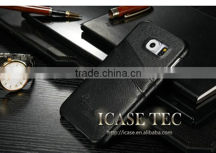 iCase For samsung galaxy s6 leather case, For samsung s6 phone case, Genuine leather Back Case
