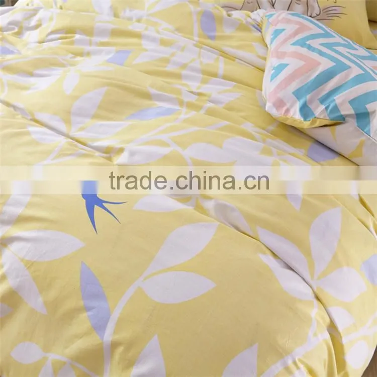 Professional manufacture 40s bedding set 128*68 pigment printing cotton flat sheet sets whole home comforter sets