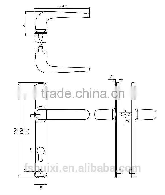 2013 zinc alloy door handle lock