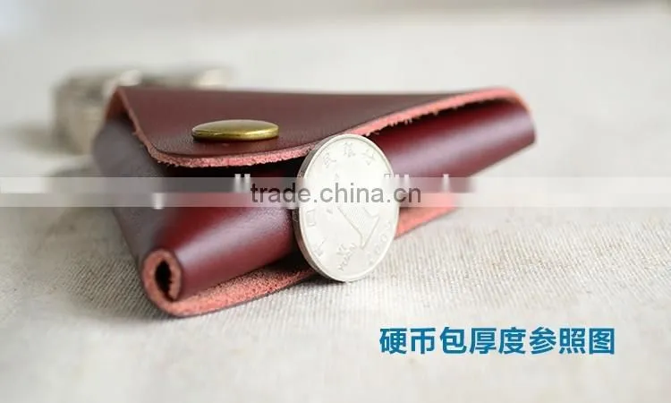 Guangzhou Wholesale Mini Convenient and Practical Genuine leather Coin Holder Purse with snap button