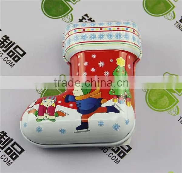 Chrismas gift case tinplate candy box for supermarket promotion sales
