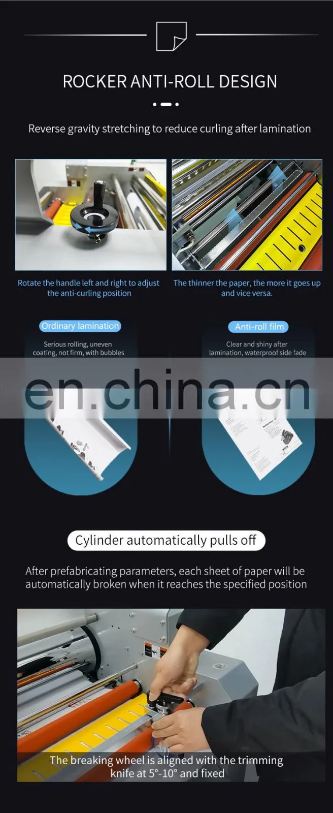 Hot Sale 390Mm Hydraulic Automatic Thermal Roll Laminator Lamination Laminating Machine