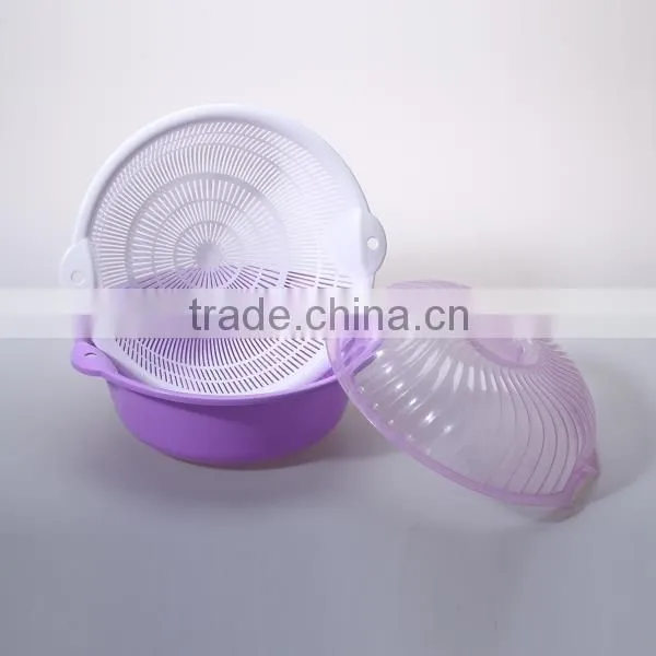 fashion plastic kitchen sieve set with lid and handle