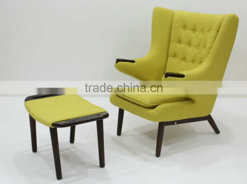 replica classic fiberglass material cashmere Hans J. Wegner PP19 The Teddy Bear Chair with ottoman