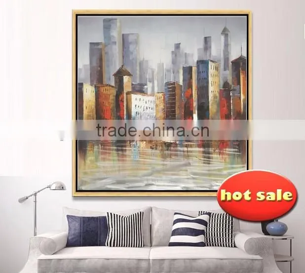 with frame Model China city styles Canvas Oil Painting with frame YB-134