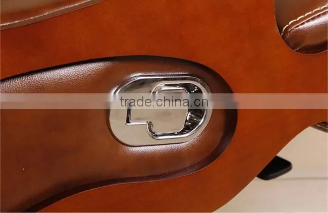 Luxury CEO swivel chair wood base