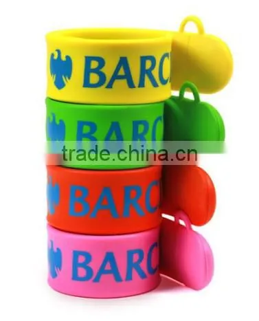 custom logo printed slap bracelet usb 8gb accept paypal