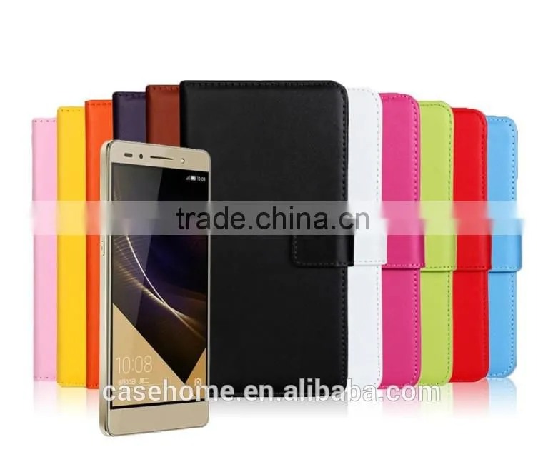 Phone Cover Genuine Leather Wallet Case for Huawei Honor 7