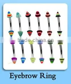 316L Barbell UV Glitter Bioplast Tongue Rings Body Piercing