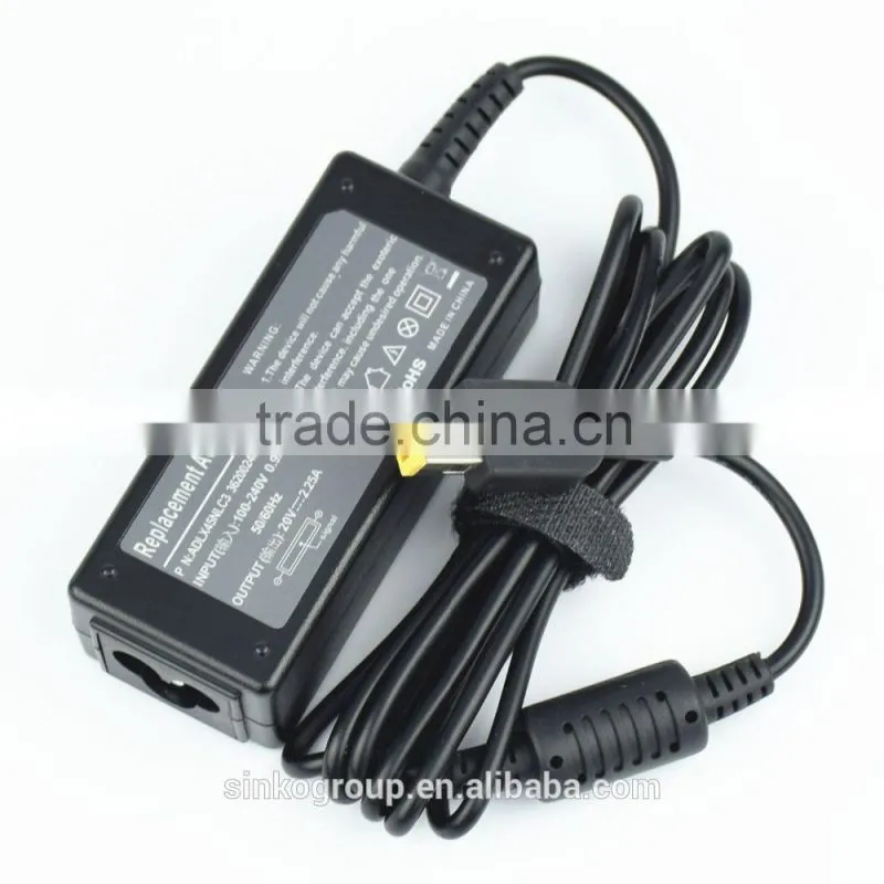 20v 2.25a shenzhen wholesale ac laptop adapter charger for lenovo square pin yellow