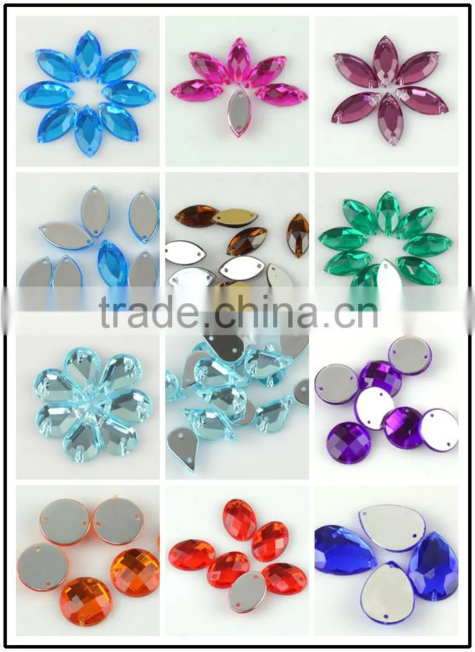 Horse eye Flat back acrylic Sew-on Stone, Sew on Acrylic Rhinestone , Sew On Stone