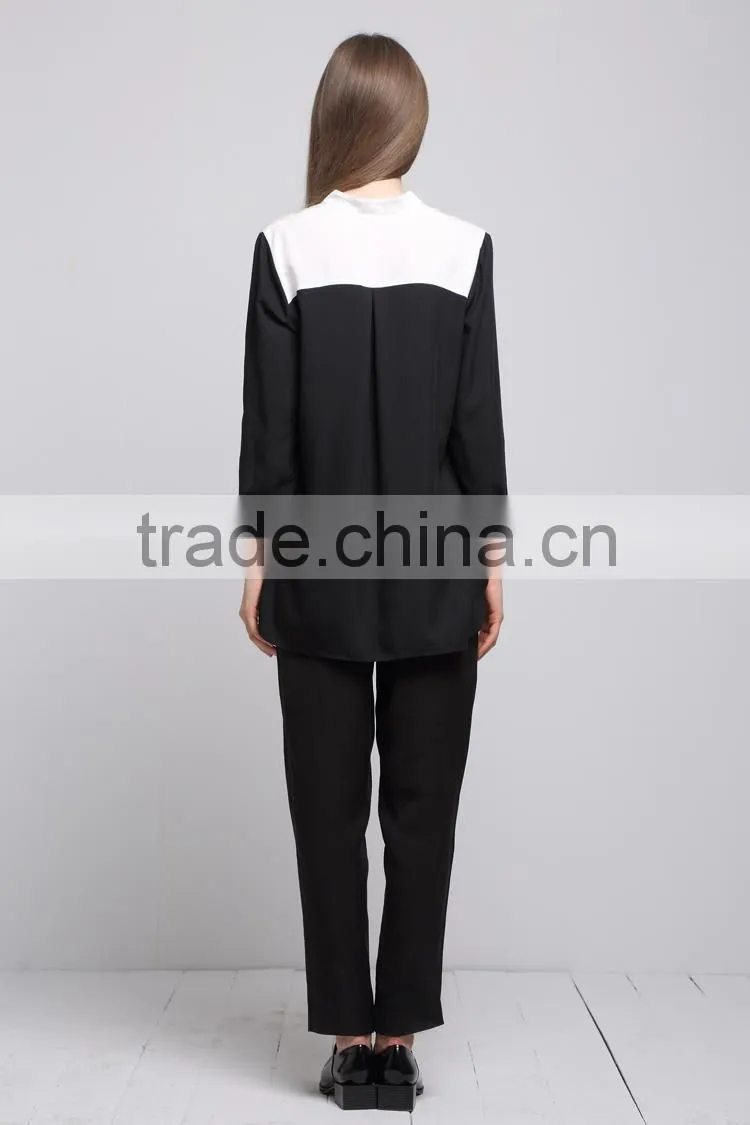 Black and white woman winter blouse