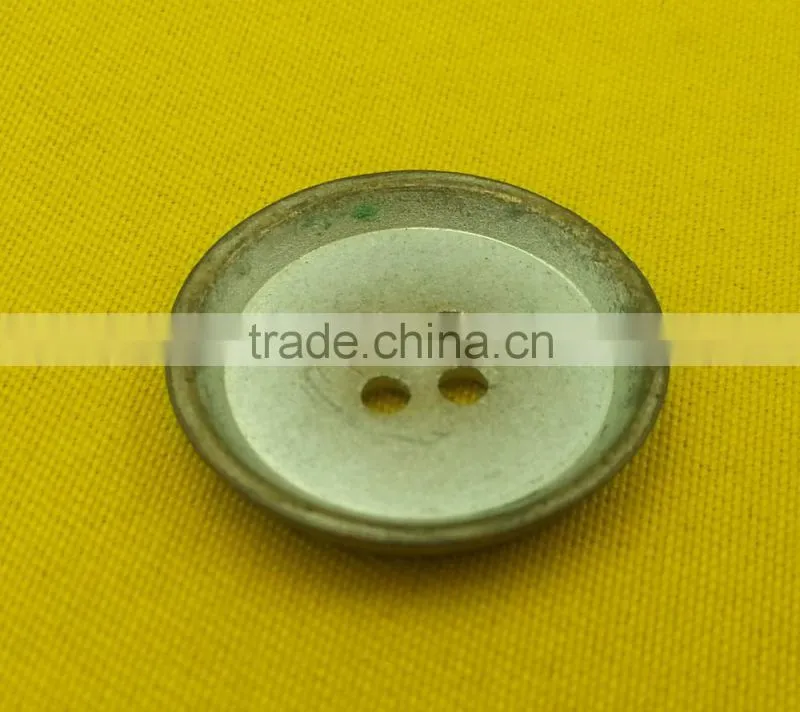 4 Holes Metal Button in Brass Silver Color --- MS1412