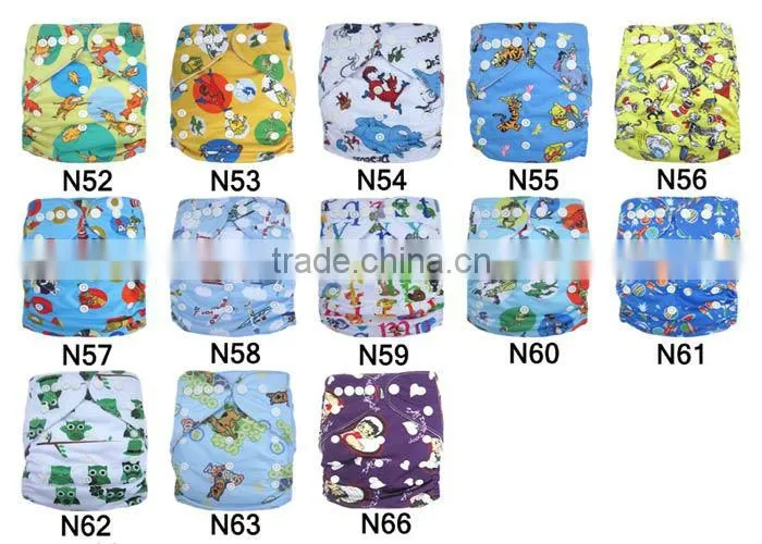 New Coming Nappy Fabric Reusable Baby Cloth Diaper Nappy Animal Baby
