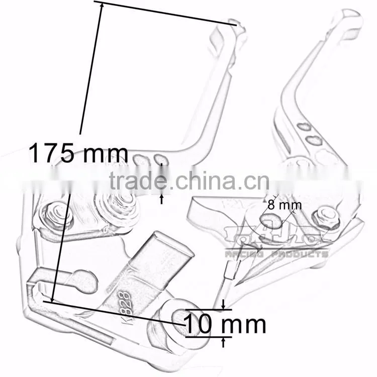 BJ-LS-011 Silver Motocross Aluminum CNC Long Clutch Brake Lever Set for Suzuki GSXR600 GSXR750 GSXR1000