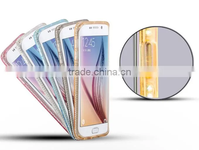 Colorful TPU Case for Samsung Galaxy S6 Edge with Diamond
