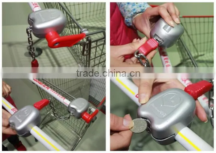 Plastic Locks Trolley Locks with Chain Shopping Trolley Locks Coin Looks