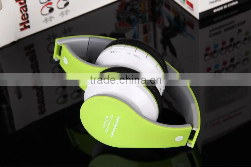Colorful wireless sport headphones with FM radio and built-in mp3 player